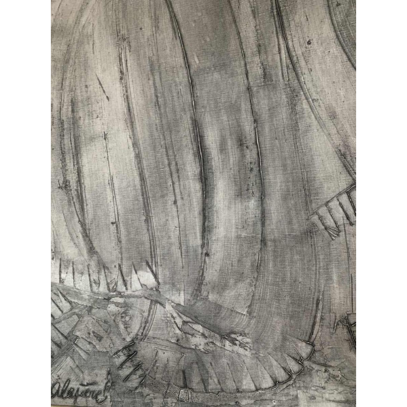 ANDRE LAPIERE 1966 ' Cascade Ardennes ' Grand Tableau Abstrait, huile sur toile