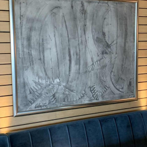 ANDRE LAPIERE 1966 ' Cascade Ardennes ' Grand Tableau Abstrait, huile sur toile