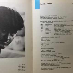 ANDRE LAPIERE 1966 ' Cascade Ardennes ' Grand Tableau Abstrait, huile sur toile