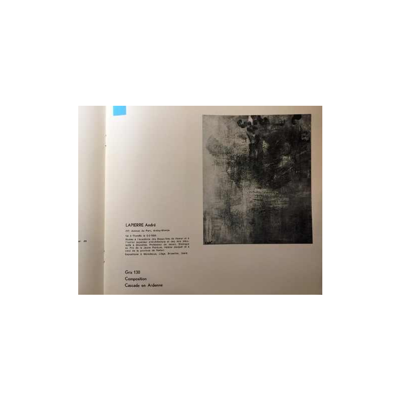 ANDRE LAPIERE 1966 ' Cascade Ardennes ' Grand Tableau Abstrait, huile sur toile