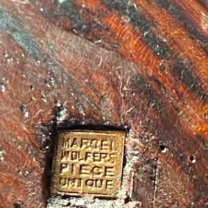 Marcel Wolfers "Hoofd van een Chinese wijze", houten sculptuur