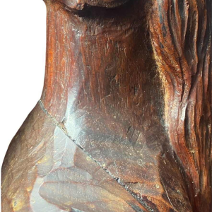 Marcel Wolfers "Head of a Chinese sage", wood sculpture