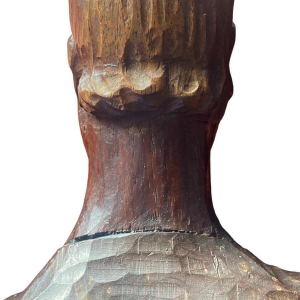 Marcel Wolfers "Hoofd van een Chinese wijze", houten sculptuur