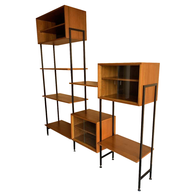 Wall Unit MDK en Teck, Etagère Vintage Modulable, Design Style Scandinave, 1960s