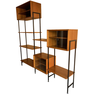 Wall Unit MDK en Teck, Etagère Vintage Modulable, Design Style Scandinave, 1960s