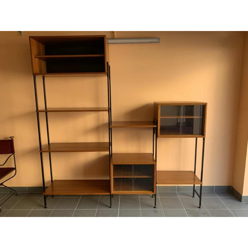 Wall Unit MDK en Teck, Etagère Vintage Modulable, Design Style Scandinave, 1960s