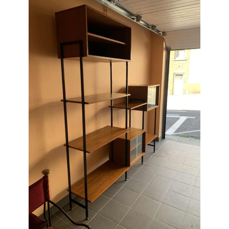 Wall Unit MDK en Teck, Etagère Vintage Modulable, Design Style Scandinave, 1960s