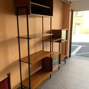 Wall Unit MDK en Teck, Etagère Vintage Modulable, Design Style Scandinave, 1960s