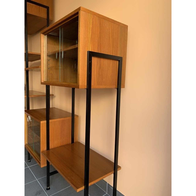 MDK Teak Wall Unit, Vintage Modular Shelf, Scandinavian Design Style, 1960s