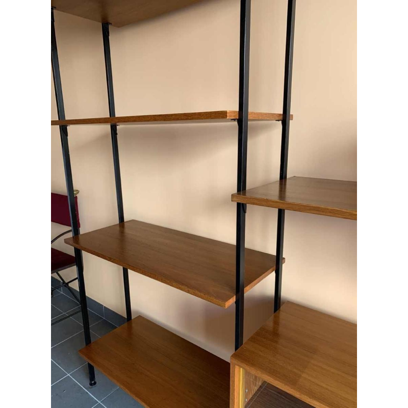 MDK Teak Wall Unit, Vintage Modular Shelf, Scandinavian Design Style, 1960s