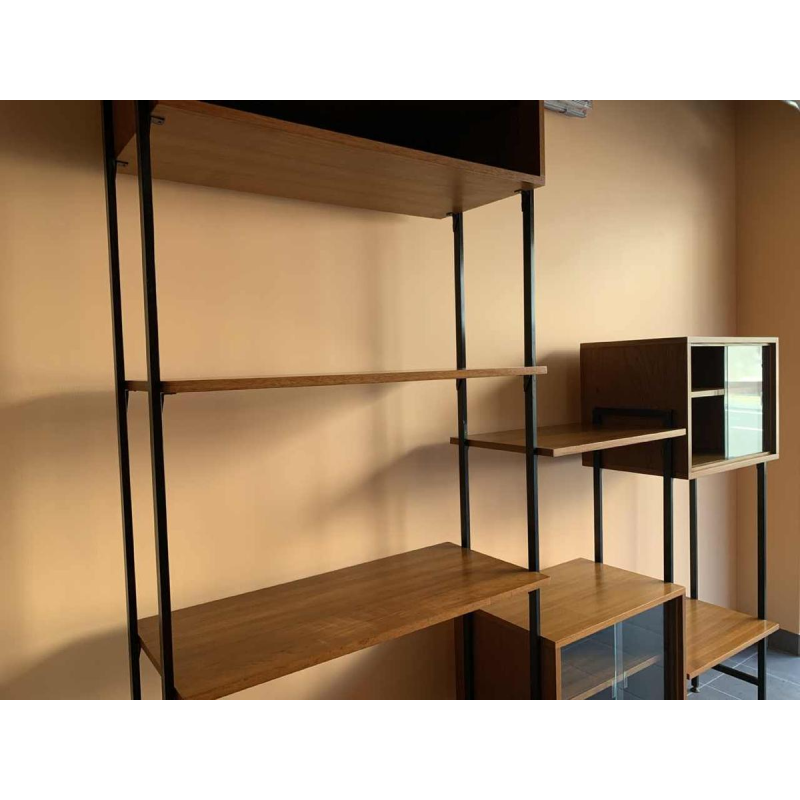 MDK Teak Wall Unit, Vintage Modular Shelf, Scandinavian Design Style, 1960s