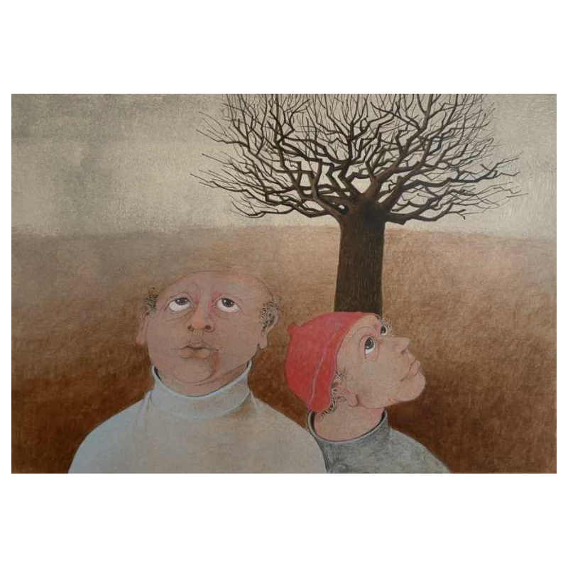 Jean-Pierre FELIX (1938-) 2 personnages daté 1980 technique mixte