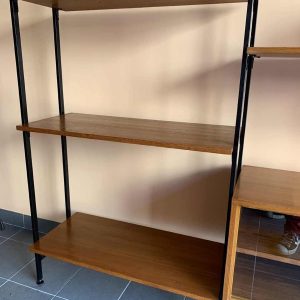 MDK Teak Wall Unit, Vintage Modular Shelf, Scandinavian Design Style, 1960s