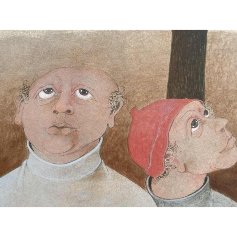 Jean-Pierre FELIX (1938-) 2 personnages daté 1980 technique mixte