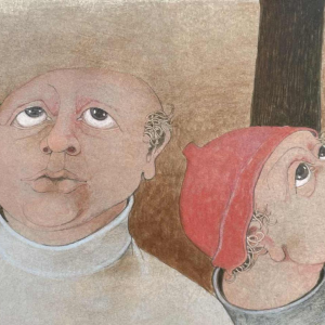 Jean-Pierre FELIX (1938-) 2 figures dated 1980 mixed media