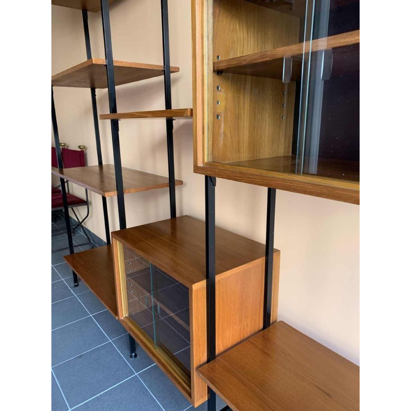 MDK Teak Wall Unit, Vintage Modular Shelf, Scandinavian Design Style, 1960s