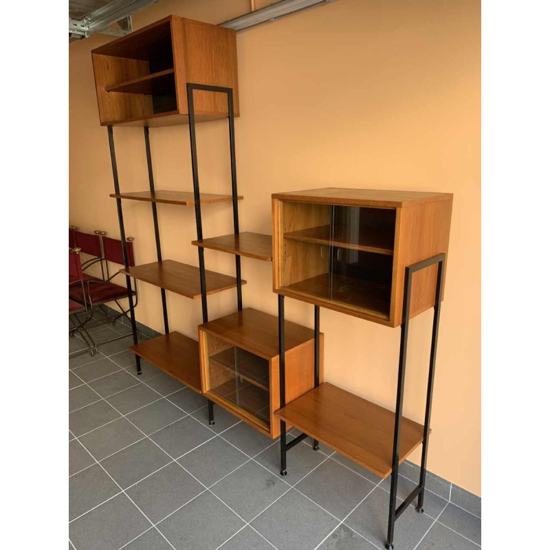 MDK Teak Wall Unit, Vintage Modular Shelf, Scandinavian Design Style, 1960s