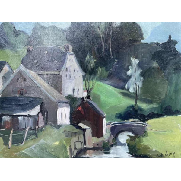Louise BOXUS -CHEVY “Ardennes landscape” oil on canvas
