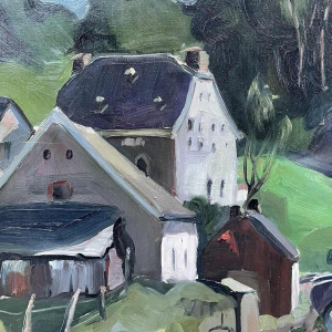 Louise BOXUS -CHEVY “Ardennes landscape” oil on canvas
