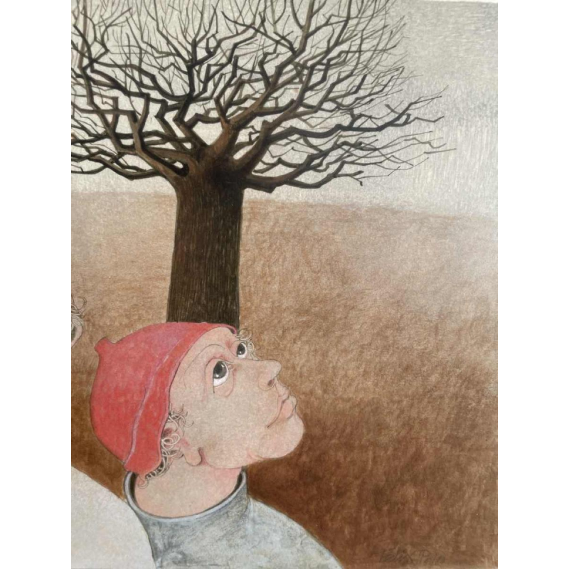 Jean-Pierre FELIX (1938-) 2 personnages daté 1980 technique mixte