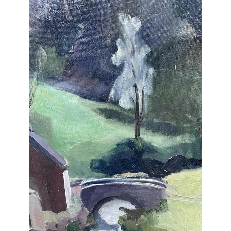 Louise BOXUS -CHEVY “Ardennes landscape” oil on canvas