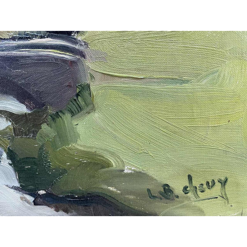 Louise BOXUS -CHEVY “Ardennenlandschap” olieverf op doek