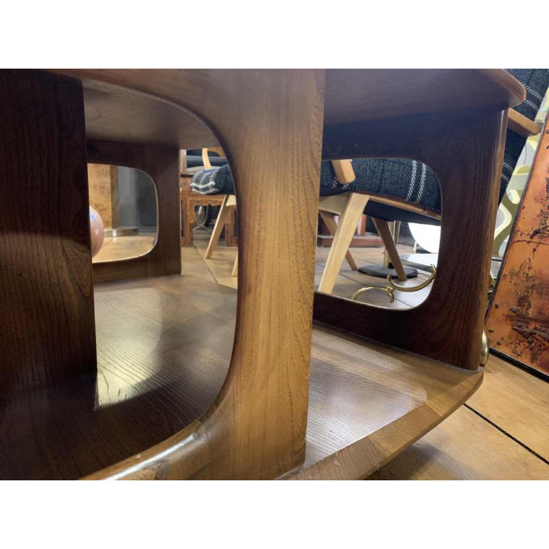 Vintage coffee / living room table, Scandinavian design, drawers storage wheels