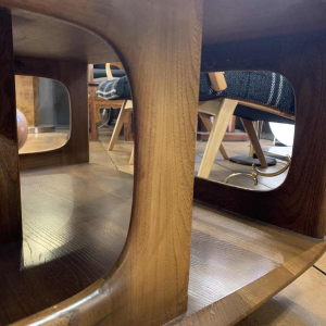 Vintage coffee / living room table, Scandinavian design, drawers storage wheels