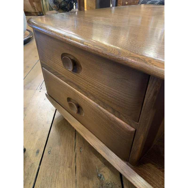 Vintage coffee / living room table, Scandinavian design, drawers storage wheels