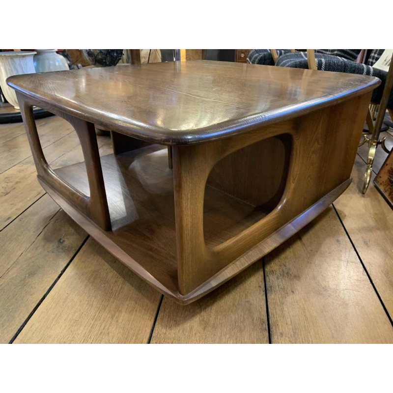 Vintage coffee / living room table, Scandinavian design, drawers storage wheels