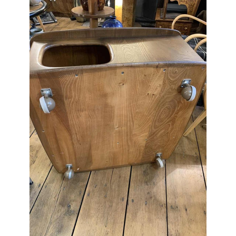 Vintage salontafel / salontafel, Scandinavisch design, lades opbergwielen, jaren