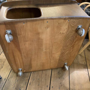 Vintage coffee / living room table, Scandinavian design, drawers storage wheels