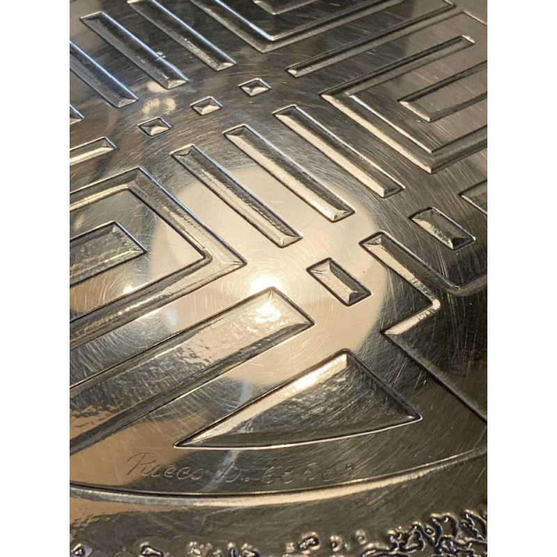 RICCO D, Table basse Mid-Century en laiton gravÃ© oxydÃ©, Design belge 1970s,