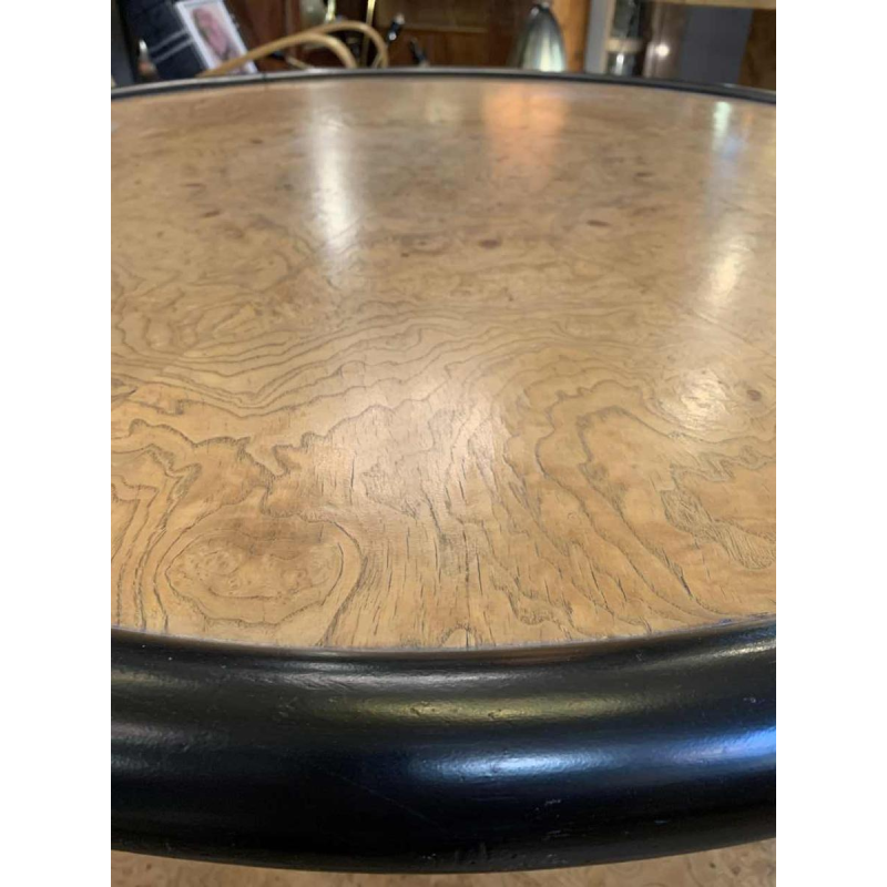 De Coene (toegeschreven) Ronde roterende art deco salontafel, esdoorn, ebbenhout