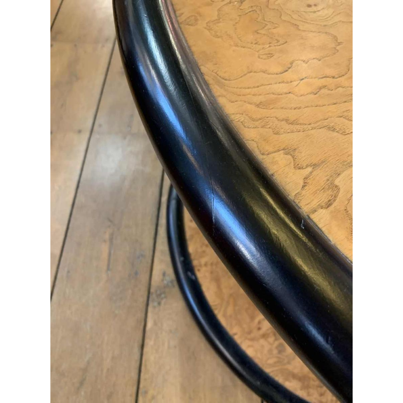 De Coene (attribuÃ©) Table Basse Ronde Tournante Art DÃ©co, Loupe d'Erable & EbÃ¨ne