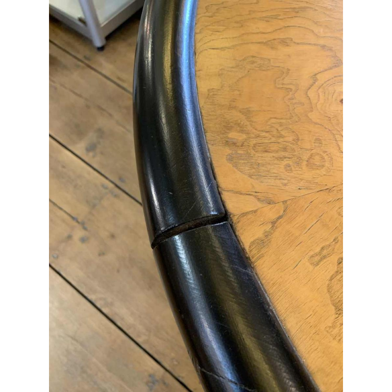 De Coene (attribuÃ©) Table Basse Ronde Tournante Art DÃ©co, Loupe d'Erable & EbÃ¨ne