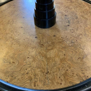 De Coene (toegeschreven) Ronde roterende art deco salontafel, esdoorn, ebbenhout