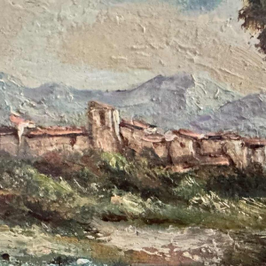 Willy PANNIER «Détente au bord de l'eau» peinture, huile sur panneau