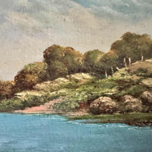 Willy PANNIER «Relaxation at the water's edge» painting, oil on panel