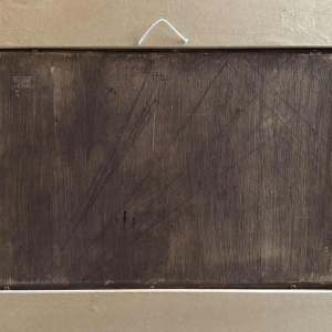 Willy PANNIER «Détente au bord de l'eau» peinture, huile sur panneau