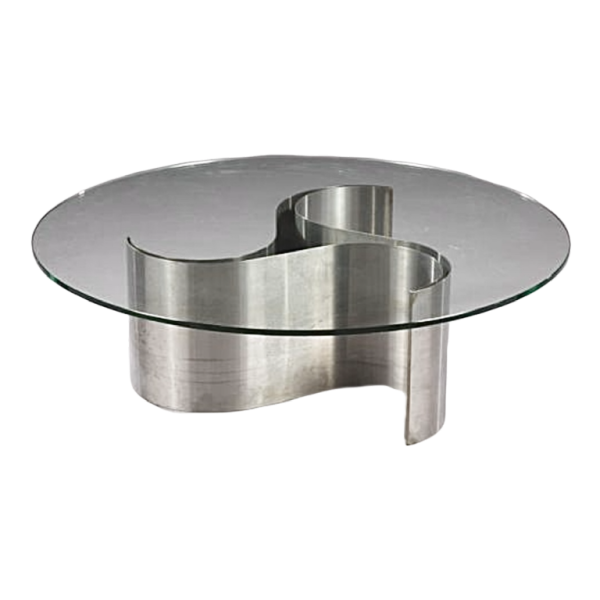 PATRICE MAFFEI & KAPPA " Come`te " Table Basse / Salon, Acier Inoxidable, 1971