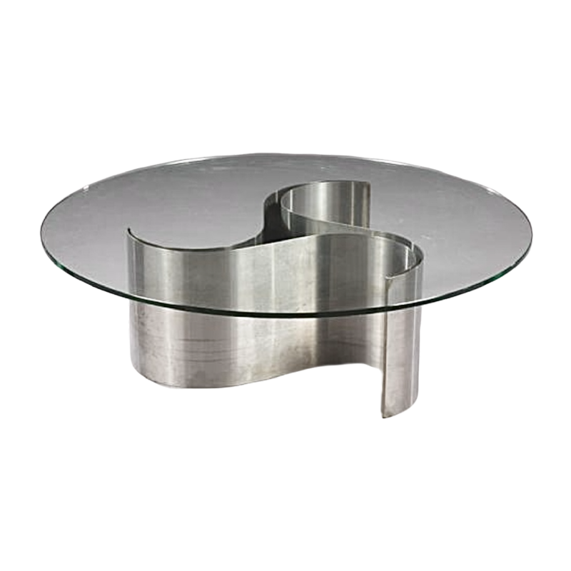 PATRICE MAFFEI & KAPPA " Come`te " Table Basse / Salon, Acier Inoxidable, 1971