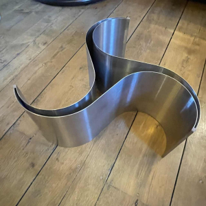 PATRICE MAFFEI & KAPPA " Comète " Salontafel, Roestvrij Staal & Glas, 1971