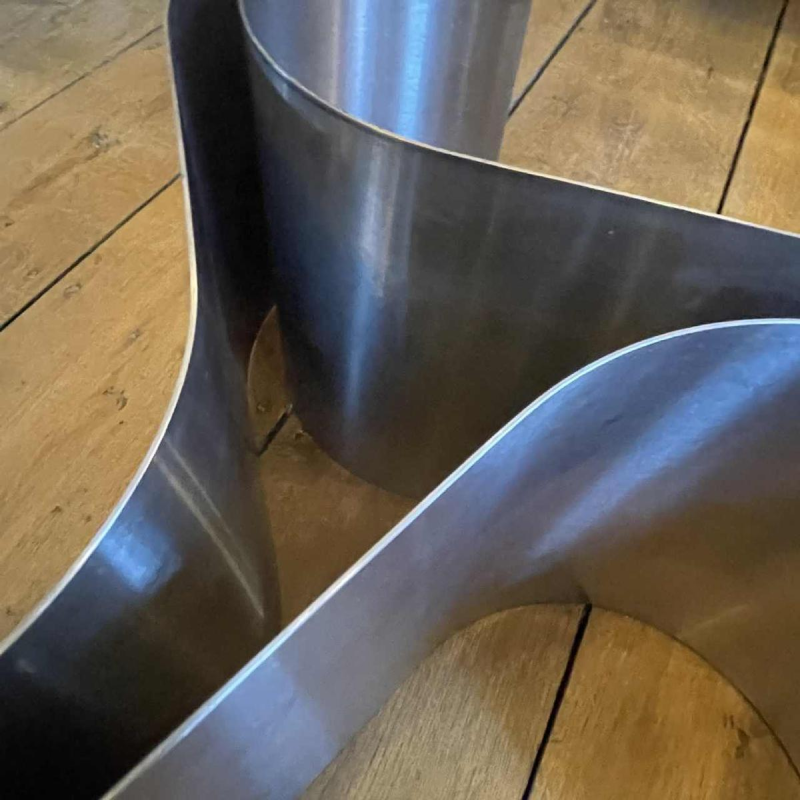 PATRICE MAFFEI & KAPPA " Come`te " Table Basse / Salon, Acier Inoxidable, 1971