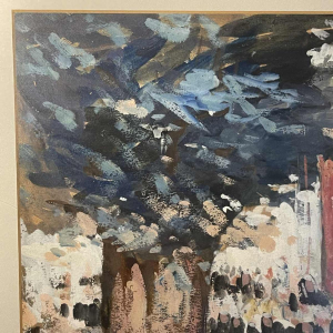 FERNAND ALLARD L'OLIVIER "Procession in Brittany" Gouache Painting 1912