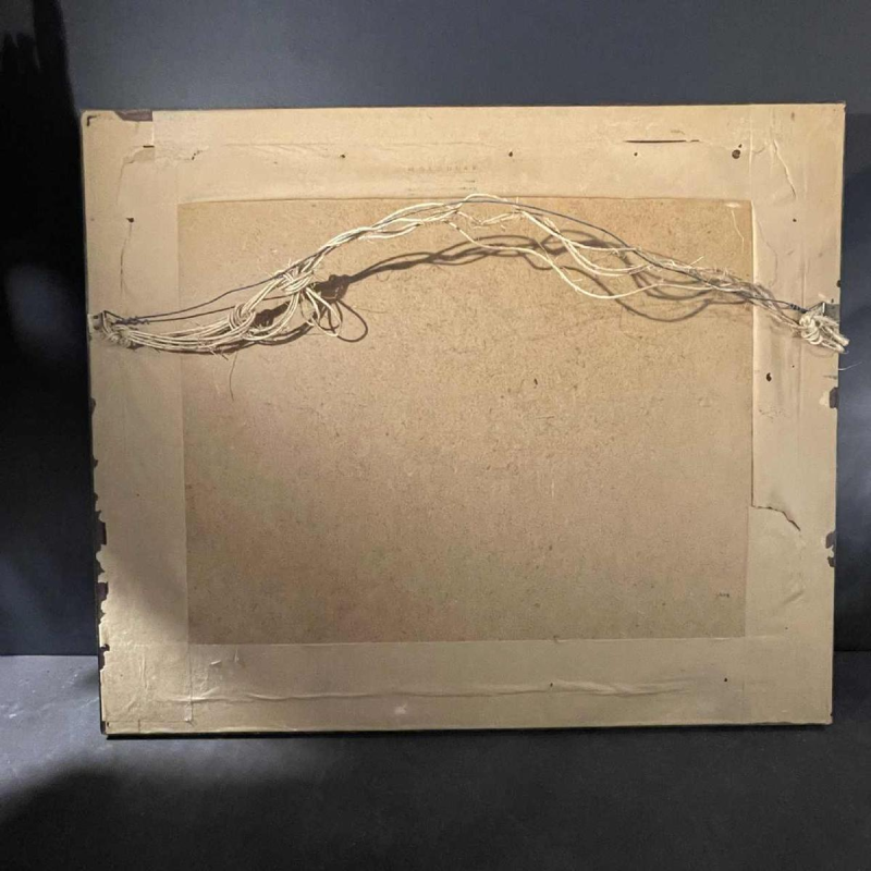 FERNAND ALLARD L'OLIVIER "Processie in Bretagne" Gouache Schilderij 1912