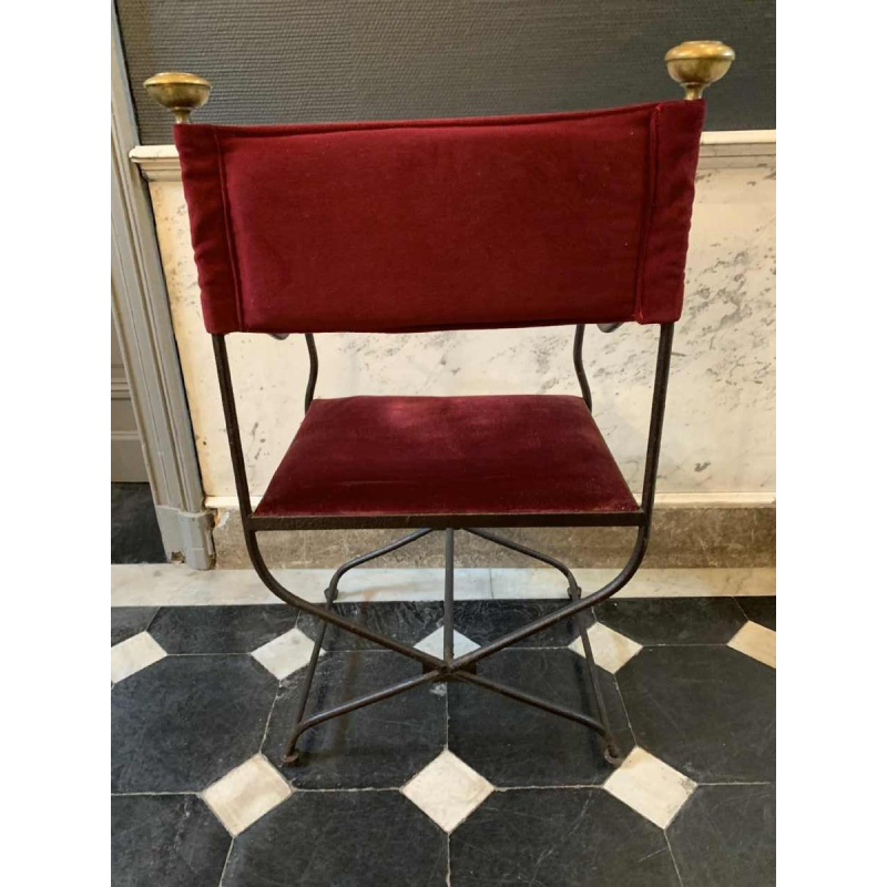 Suite de 4 Chaises / Fauteuils italiennes SAVONAROLA Fer Forgé, 1940s