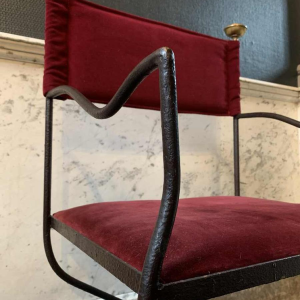 Suite de 4 Chaises / Fauteuils italiennes SAVONAROLA Fer Forgé, 1940s