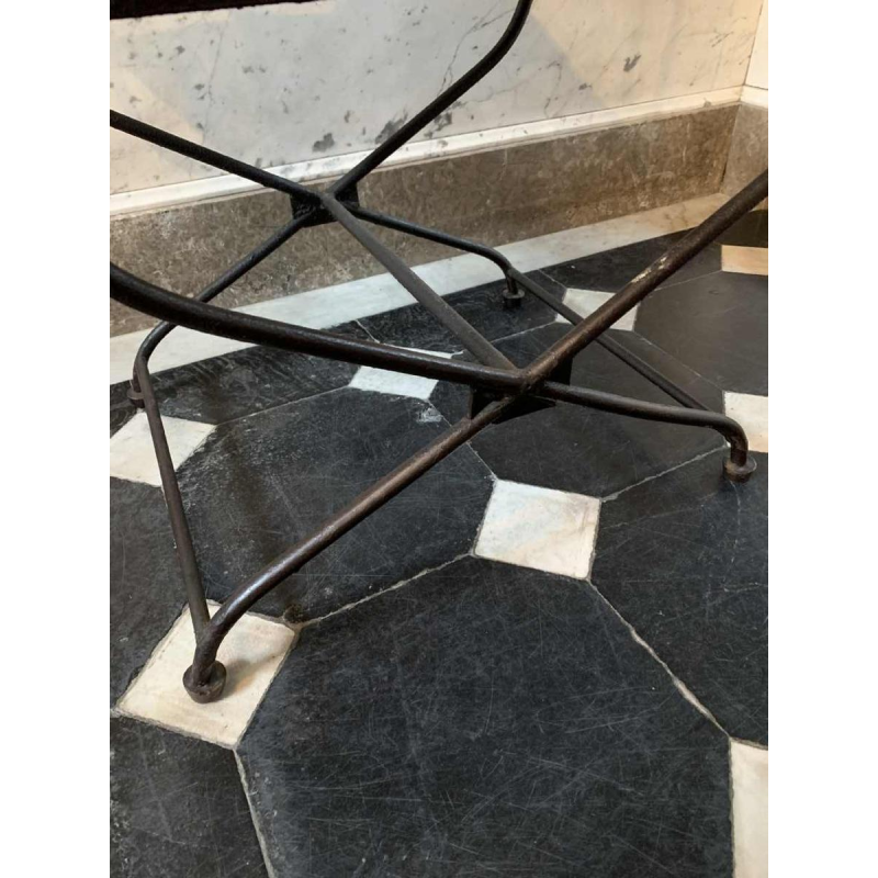 Suite of 4 Italian SAVONAROLA Dining Chairs / Armchairs, Wrought Iron Brass1940s