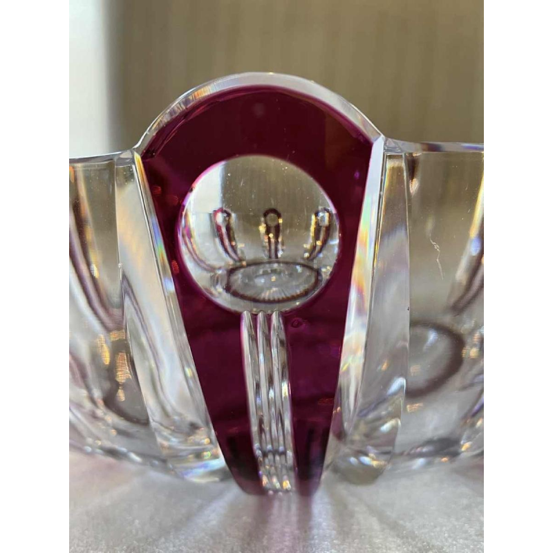 Art Deco glazen beker van Val Saint-Lambert, periode 1925, in kristal, gemaakt door Joseph Simon